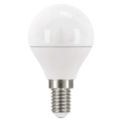 Plnospektrální LED žárovka Emos E14 4,2W 2700K tvar P45