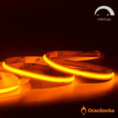 Večerní COB LED pásek ORANŽOVKA bez modrého světla 1600K
