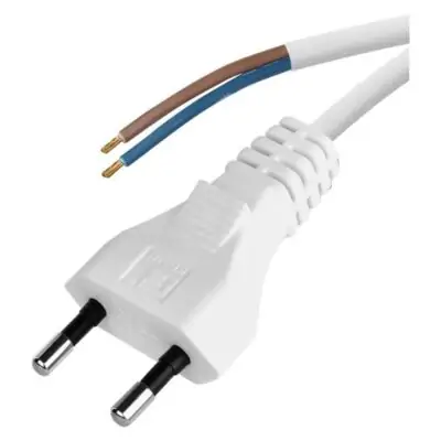 Flexo šňůra PVC 2×0,5mm2 bílá barva, 2m