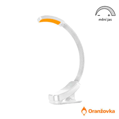 LED lampa na čtení ORANŽOVKA bez modrého světla - stmívatelná | bílá
