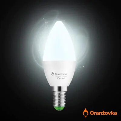 LED žárovka ORANŽOVKA Denní E14 9W 4000K | svíčka