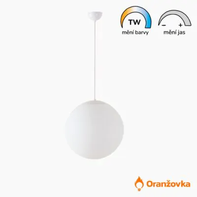 Závěsné svítidlo ORANŽOVKA skleněné 400 mm bílé